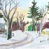 Pinewood Avenue - Winter
watercolor
9" x 7"
$120