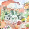 Rome Patio - Spanish Steps
watercolor 
7" x 10"
$680